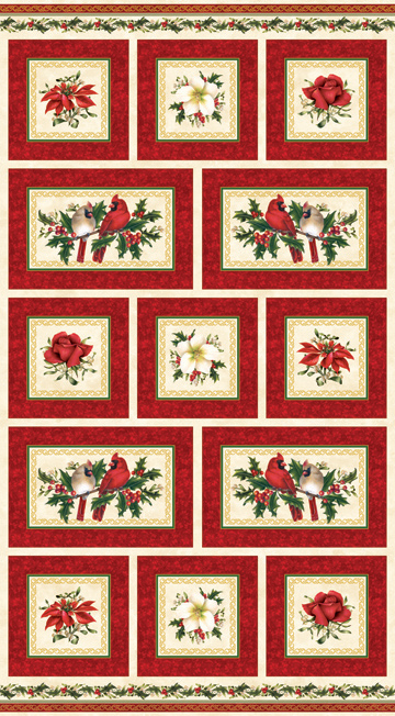 TELA NORTHCOTT METALLIC -PANEL CHRISTMAS TRADITIO